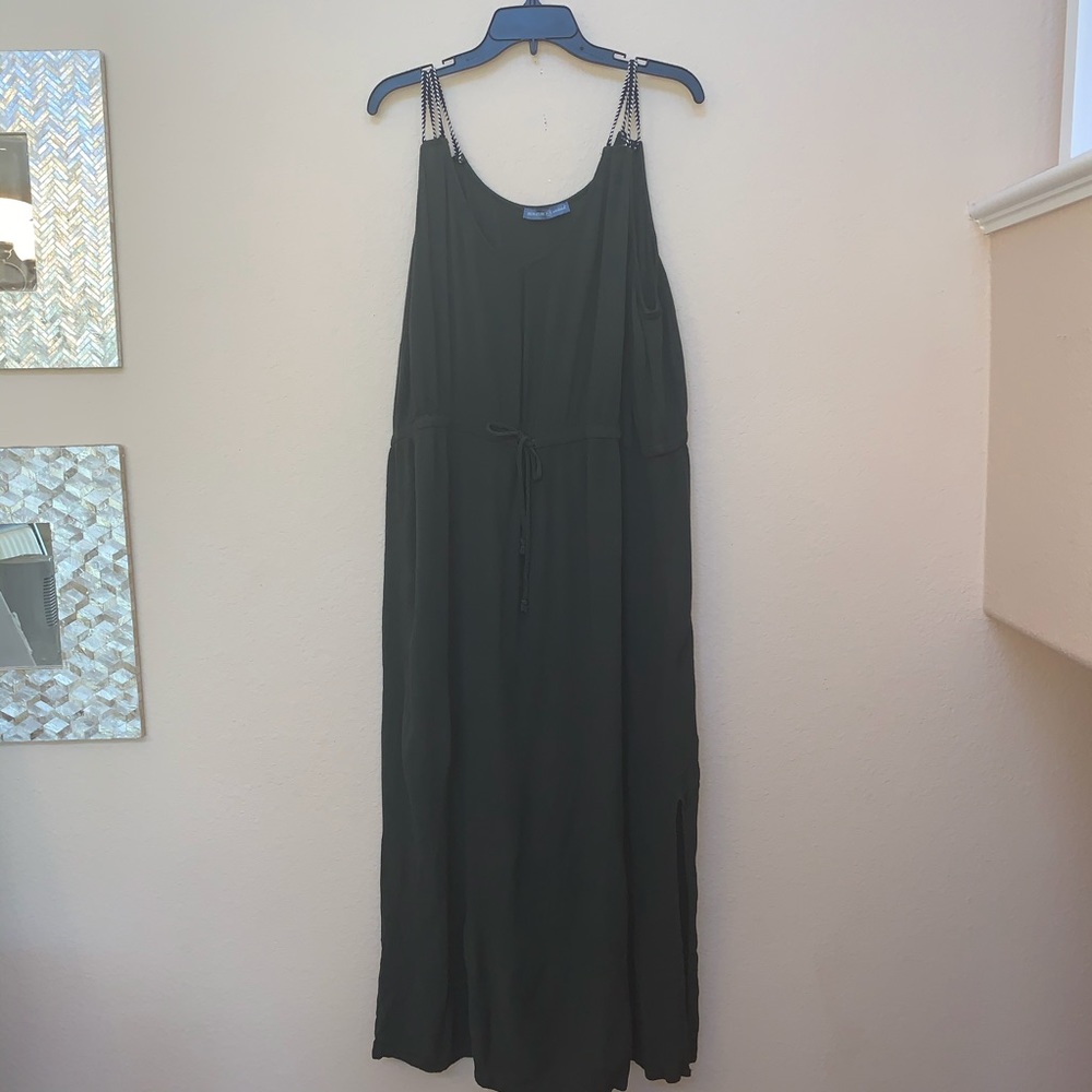✅ Signature Weekend Green Crinkle Maxi Dress 1X